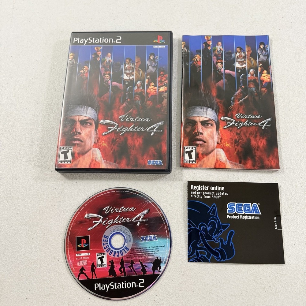 Virtua Fighter 4 (Sony PlayStation 2 PS2, 2002) CIB Complete W/ Reg Card TESTED